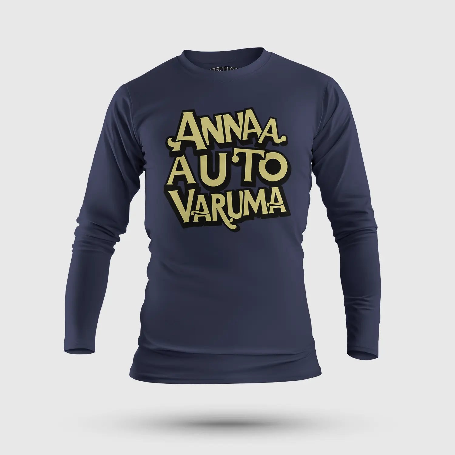 Anna Auto Varuma Men/Unisex Long Sleeve T-Shirt in Navy Blue Color