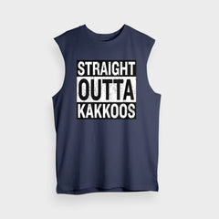 Straight Outta Kakkoos Men/Unisex Tank Top in Navy Blue Color