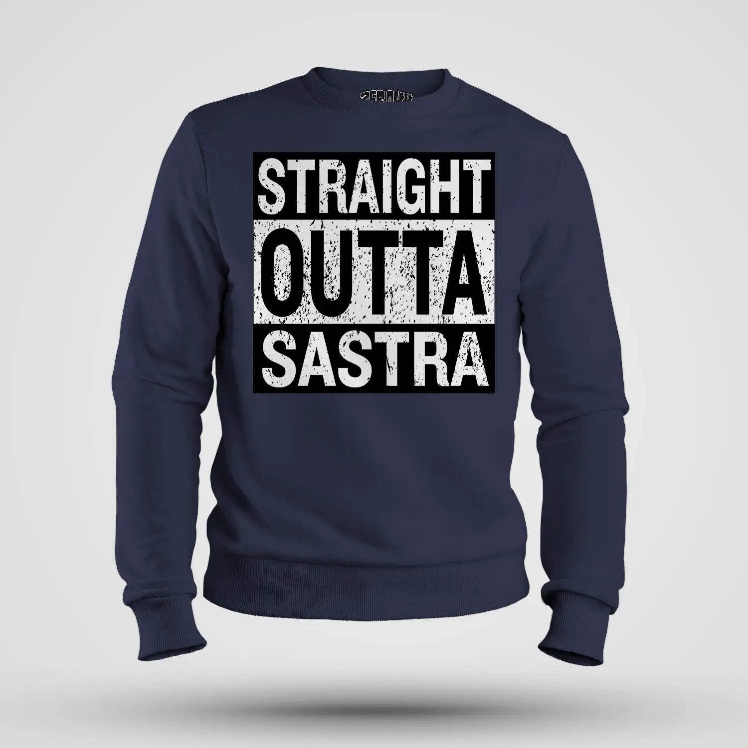 Straight Outta Sastra Men/Unisex Sweatshirt in Navy Blue Color
