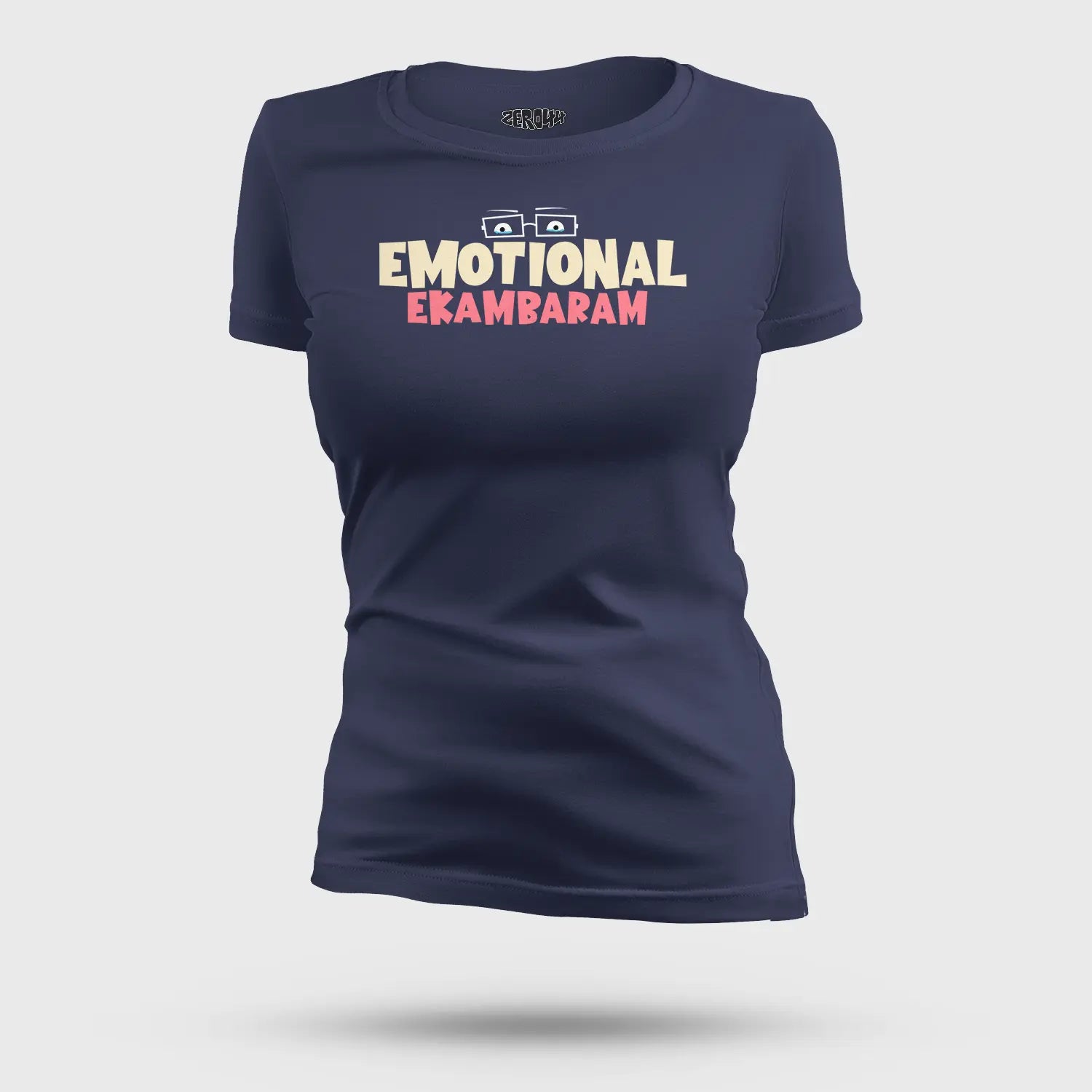 Emotional Ekambaram Women's T-Shirt in Navy Blue Color
