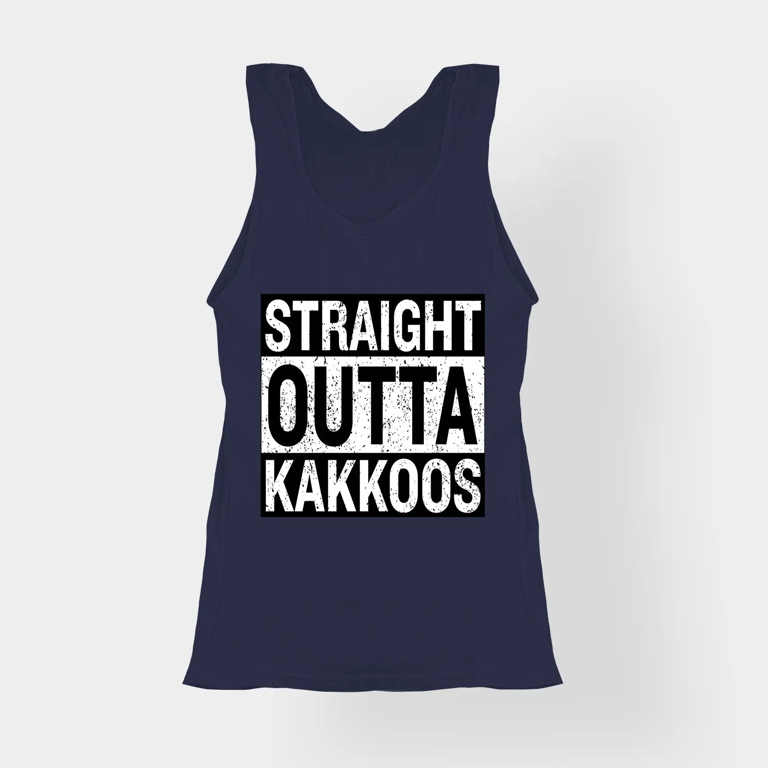 Straight Outta Kakkoos Women's Tank Top in Navy Blue Color