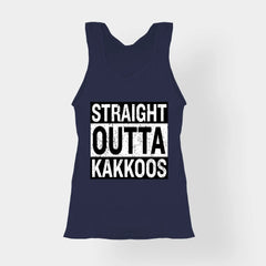 Straight Outta Kakkoos Women's Tank Top in Navy Blue Color