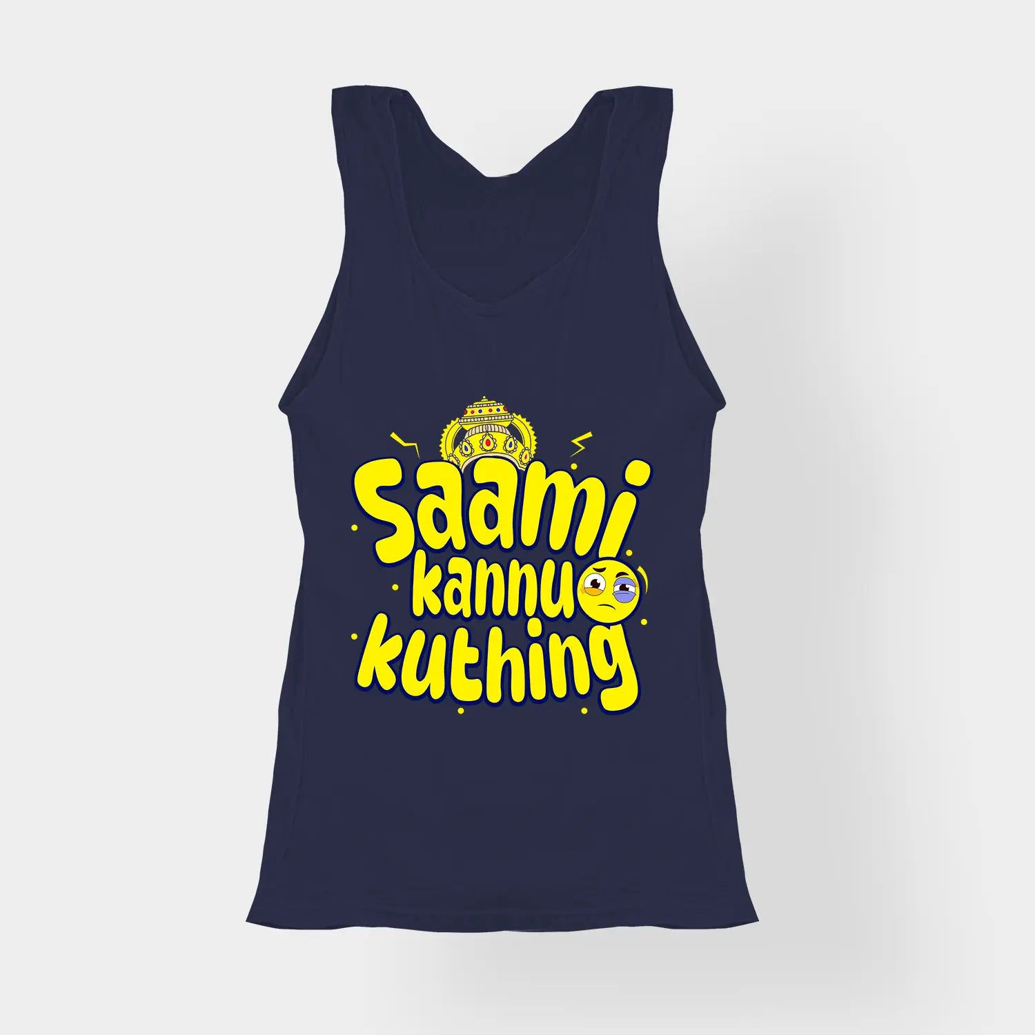 Saami Kannu Kuthing Women's Tank Top in Navy Blue Color