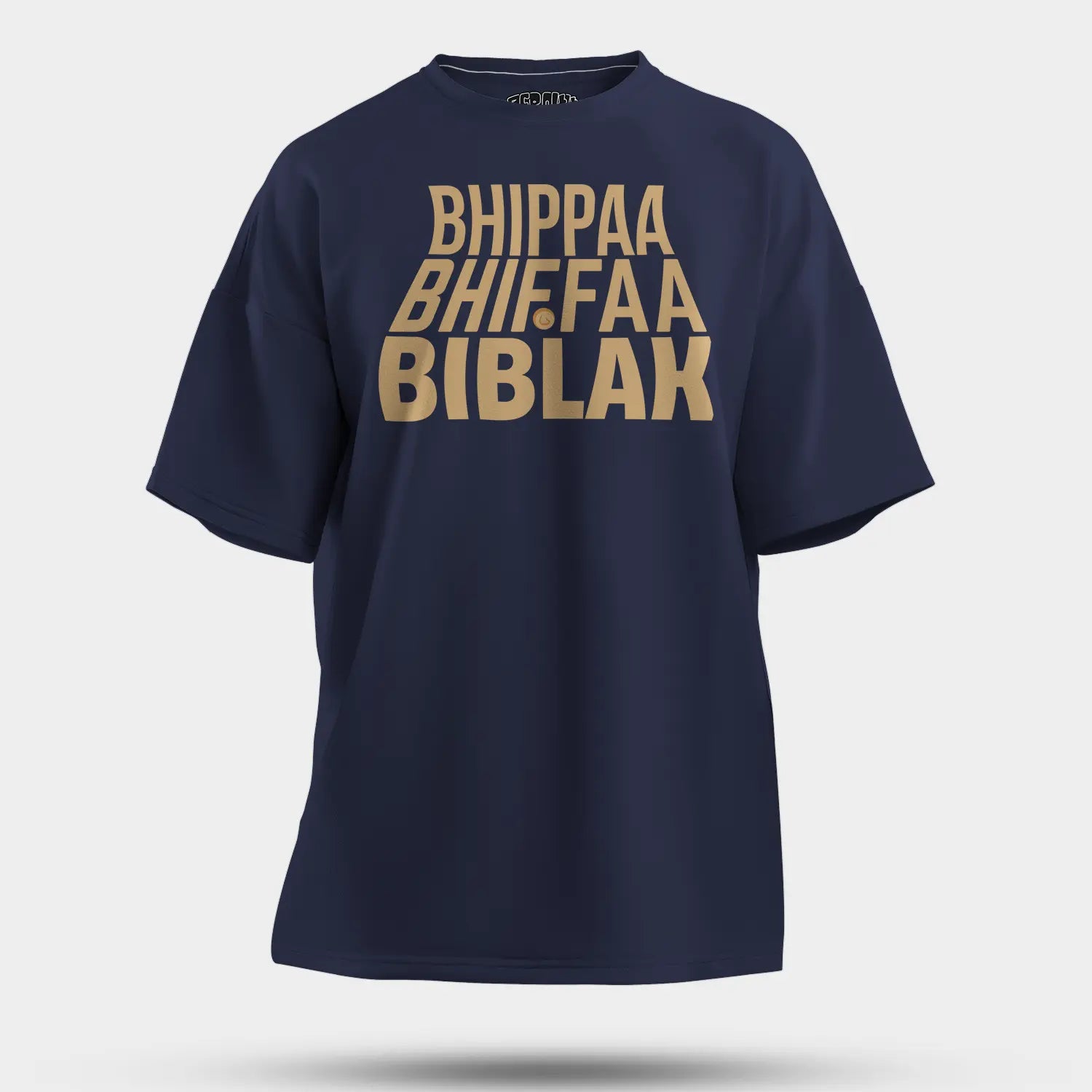 Bhippa Bhiffa Biblak Men/Unisex Oversized T-Shirt in Navy Blue Color