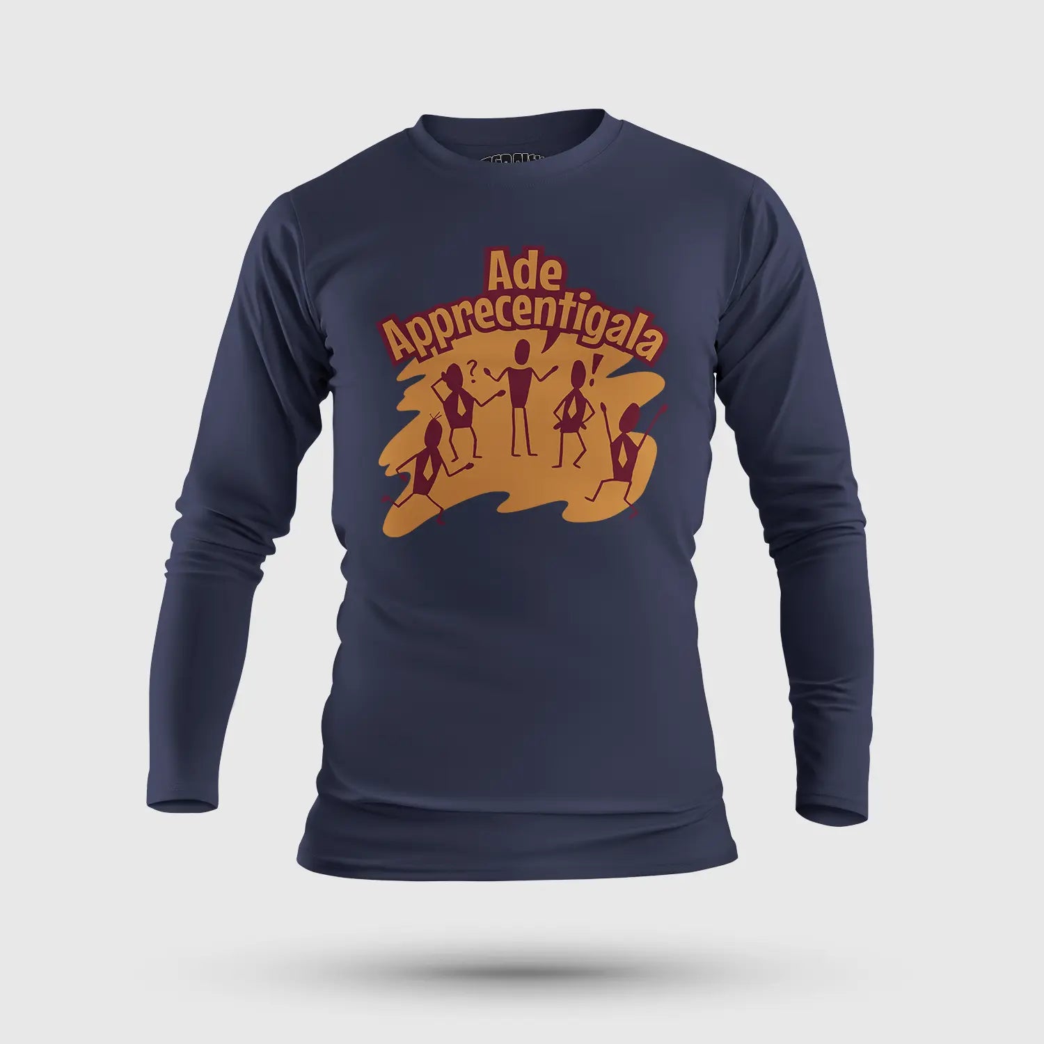 Ade Apprecentingala Men/Unisex Long Sleeve T-Shirt in Navy Blue Color