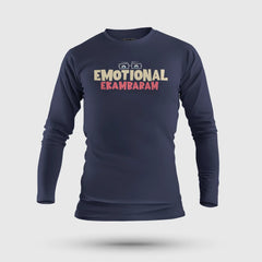 Emotional Ekambaram Men/Unisex Long Sleeve T-Shirt in Navy Blue Color