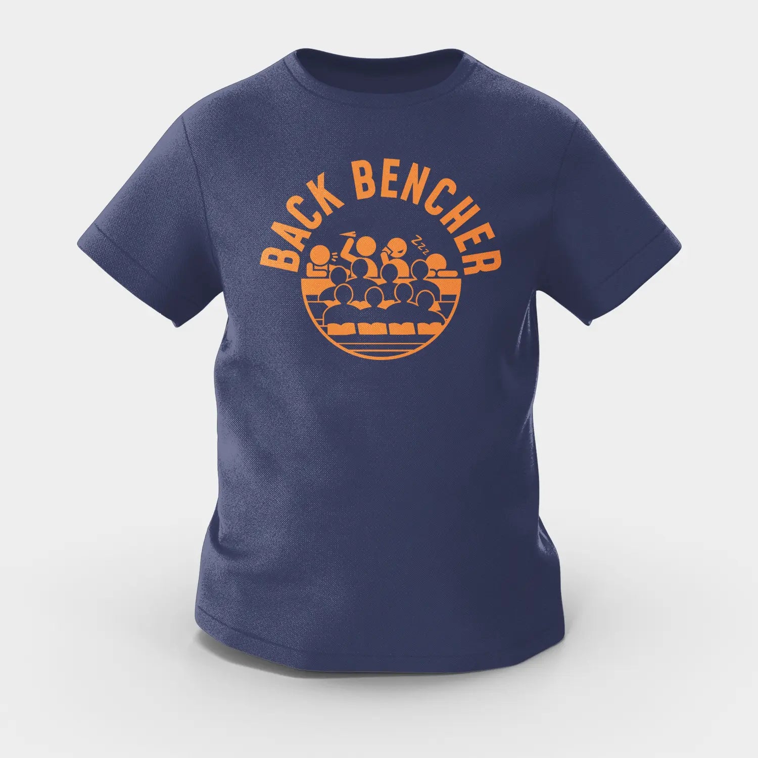 Back Bencher Girls Round Neck T-Shirt in Navy Blue Color