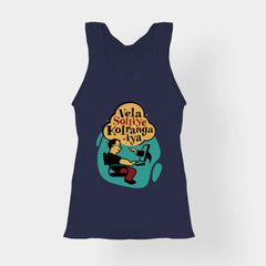 Vela Soliye Kolrangaiya Women's Tank Top in Navy Blue Color