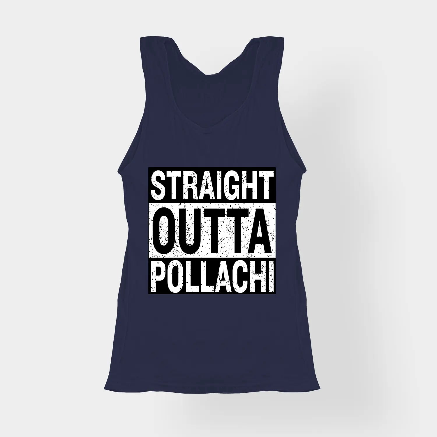 Straight Outta Pollachi Women's Tank Top in Navy Blue Color