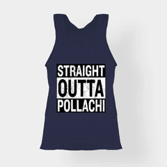 Straight Outta Pollachi Women's Tank Top in Navy Blue Color