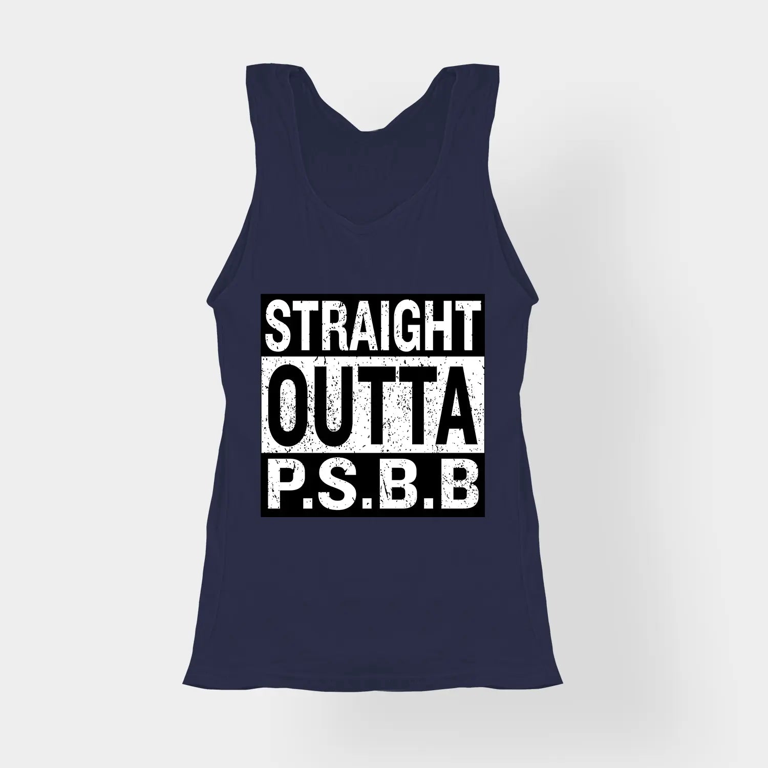 Straight Outta Psbb Women's Tank Top in Navy Blue Color