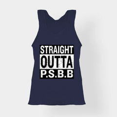 Straight Outta Psbb Women's Tank Top in Navy Blue Color