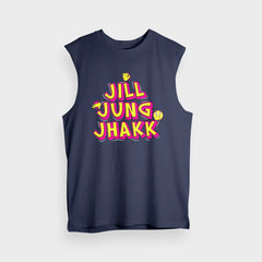Jill Jung Jhakk Men/Unisex Tank Top in Navy Blue Color
