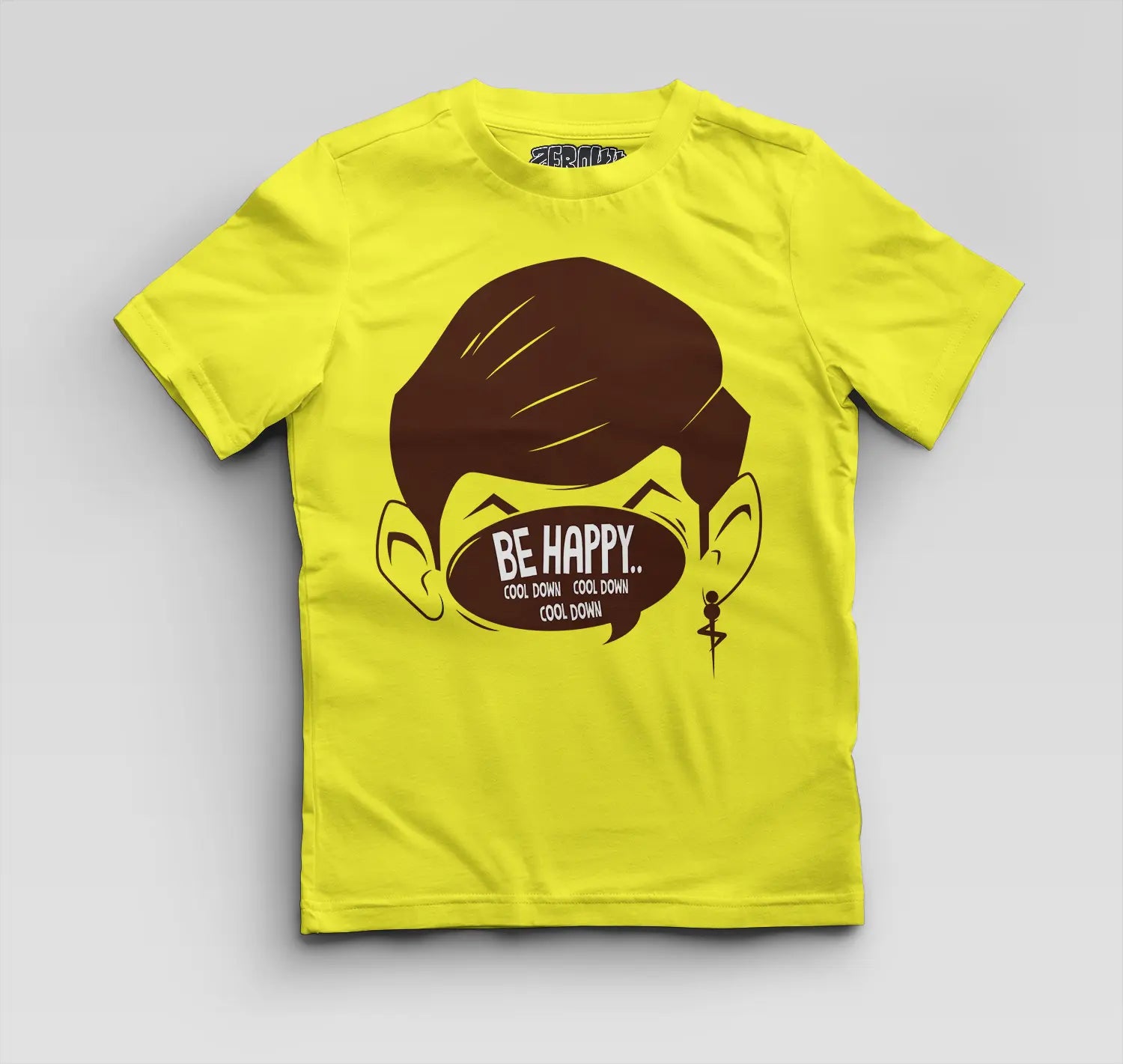 Be Happy Cool Down Cool Down Cool Down Boys Round Neck T-Shirt in New Yellow Color