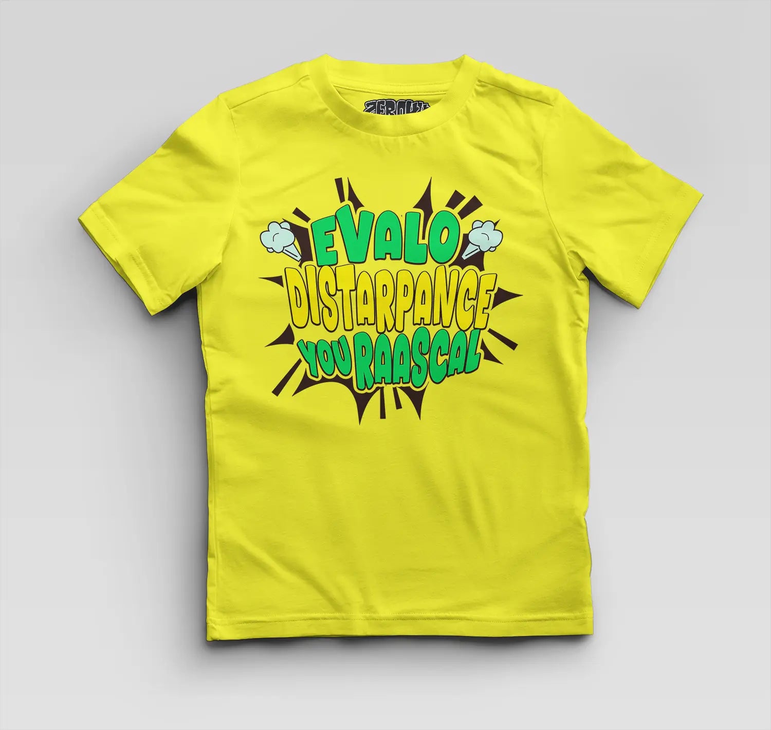 Evalo Distarpance You Raascal Boys Round Neck T-Shirt in New Yellow Color