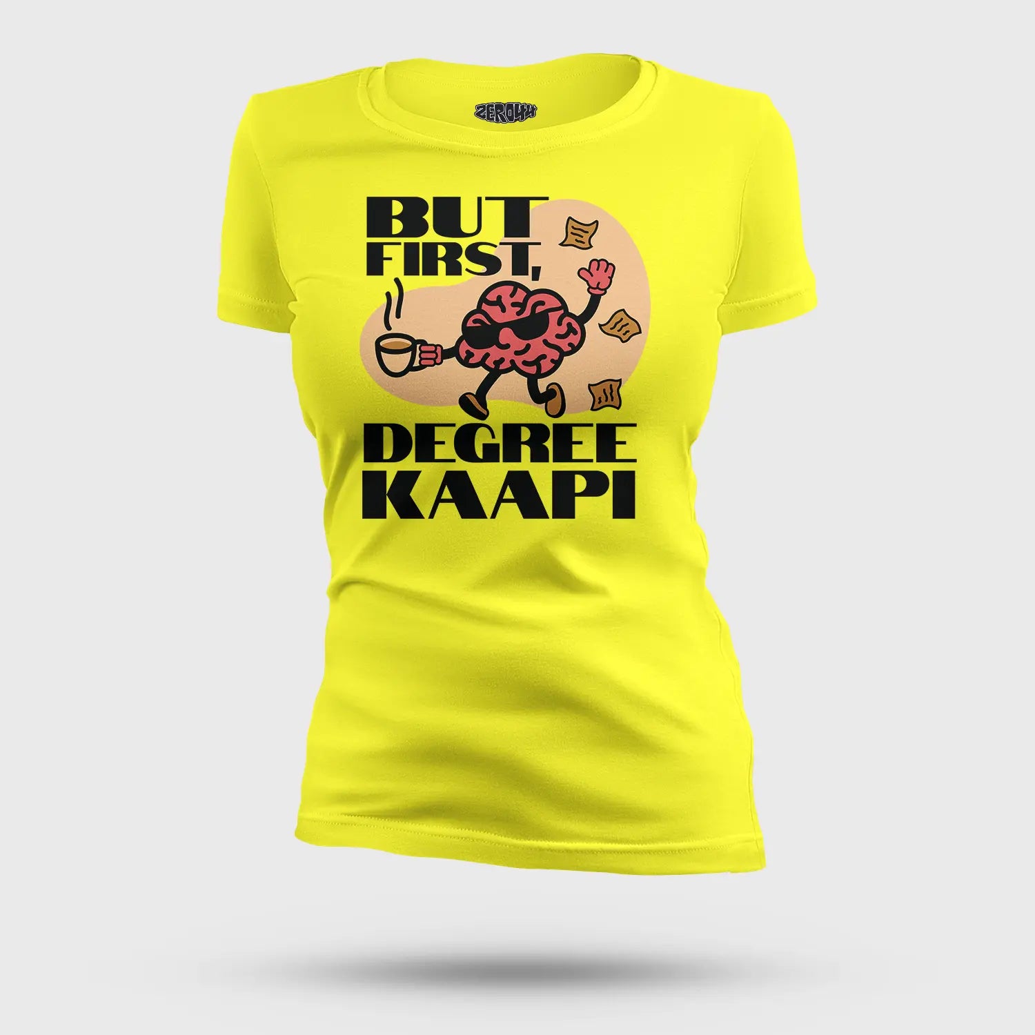 But First Degree Kaapi Women's T-Shirt in New Yellow Color