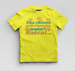 Ena Chinna Pulla Thanama Iruku Rascal Boys Round Neck T-Shirt in New Yellow Color