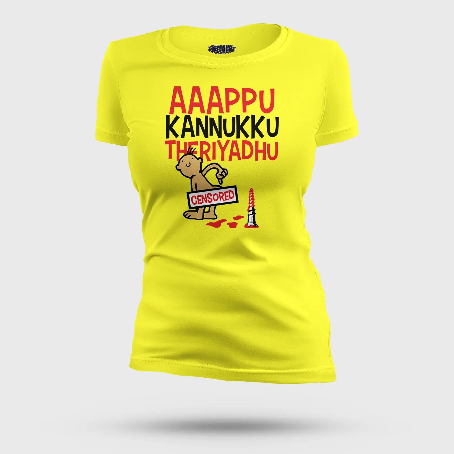 Aaappu Kannukku Theriyadhu Women's T-Shirt in New Yellow Color
