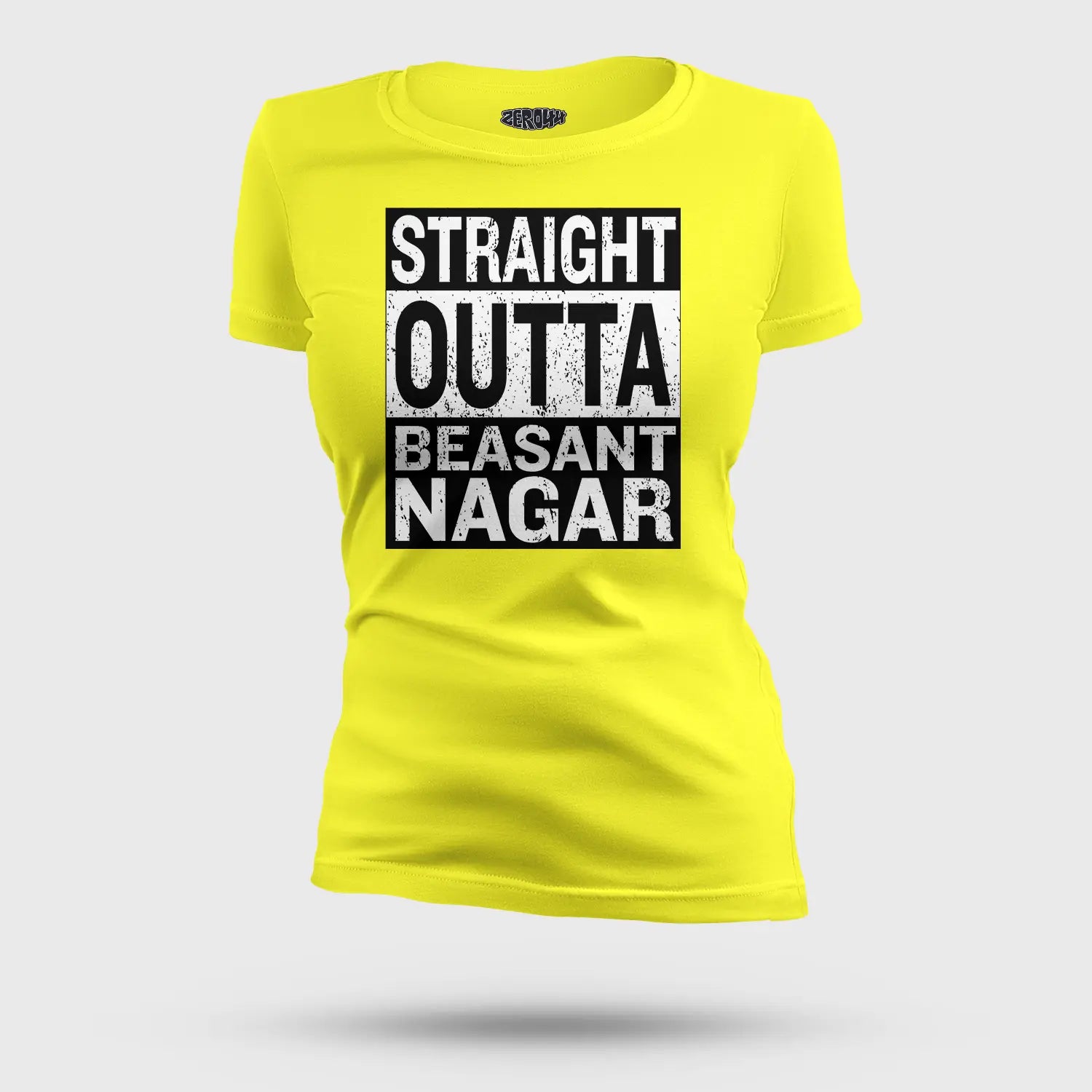 Straight Outta Beasant Nagar Women's T-Shirt in New Yellow Color
