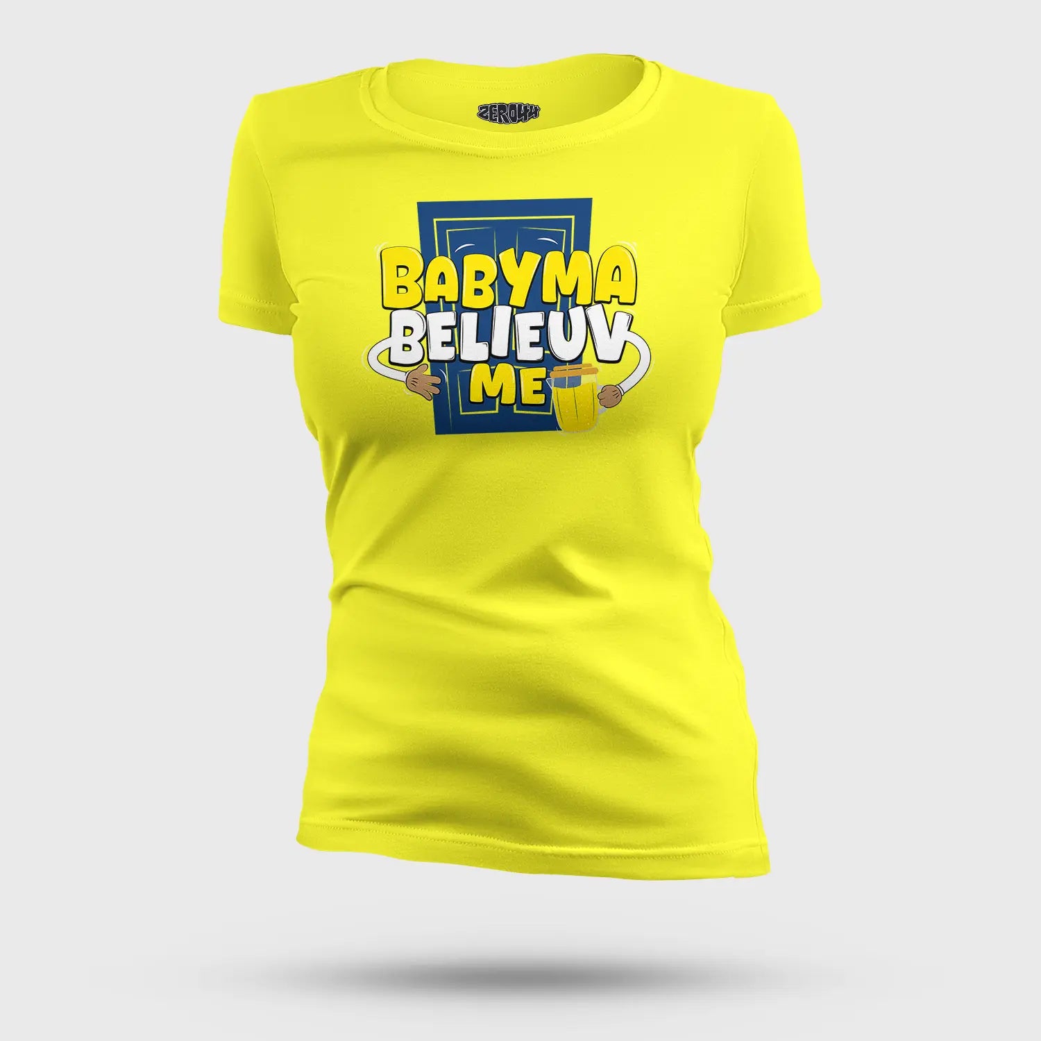 Babyma Belieuv Me Women's T-Shirt in New Yellow Color