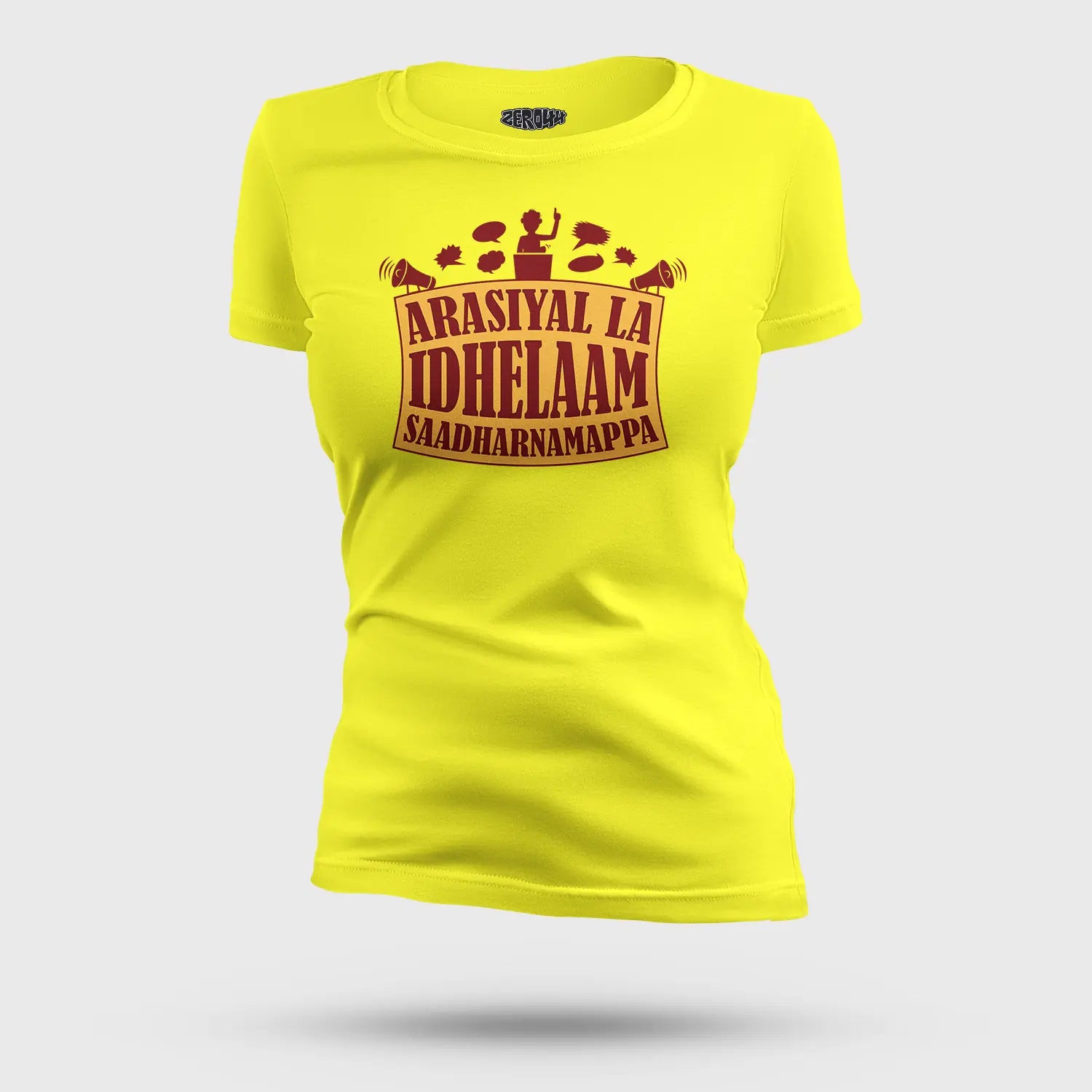 Arasiyal La Idhellam Saadharnamappa Women's T-Shirt in New Yellow Color