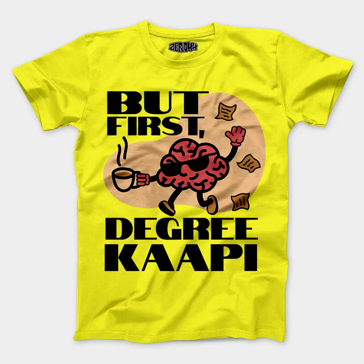 But First Degree Kaapi Men/Unisex T-Shirt in New Yellow Color