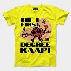 But First Degree Kaapi Men/Unisex T-Shirt in New Yellow Color