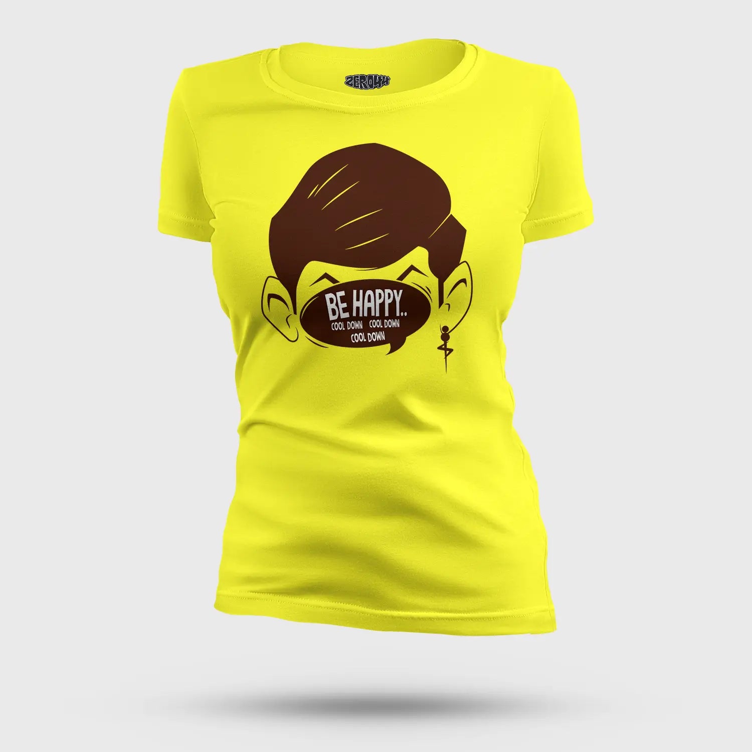 Be Happy Cool Down Cool Down Cool Down Women's T-Shirt in New Yellow Color
