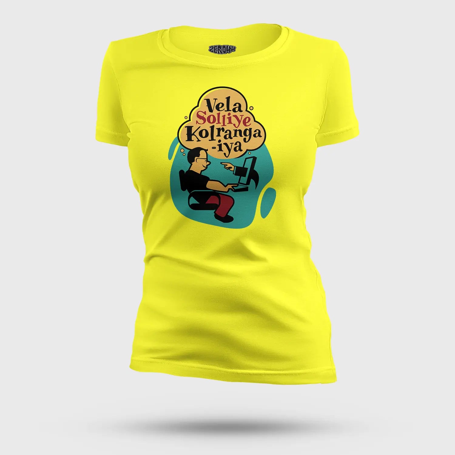 Vela Soliye Kolrangaiya Women's T-Shirt in New Yellow Color