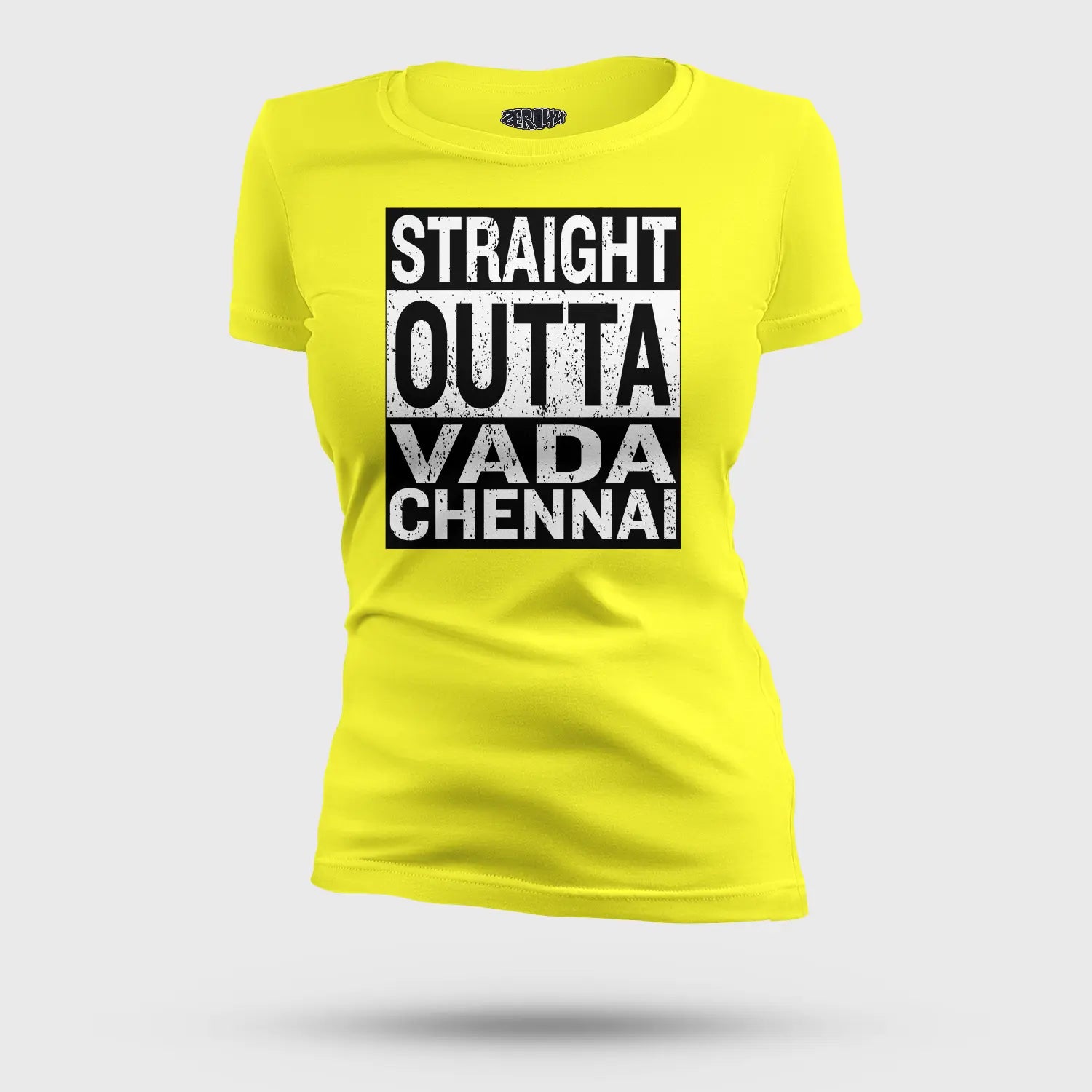 Straight Outta Vada Chennai Women's T-Shirt in New Yellow Color