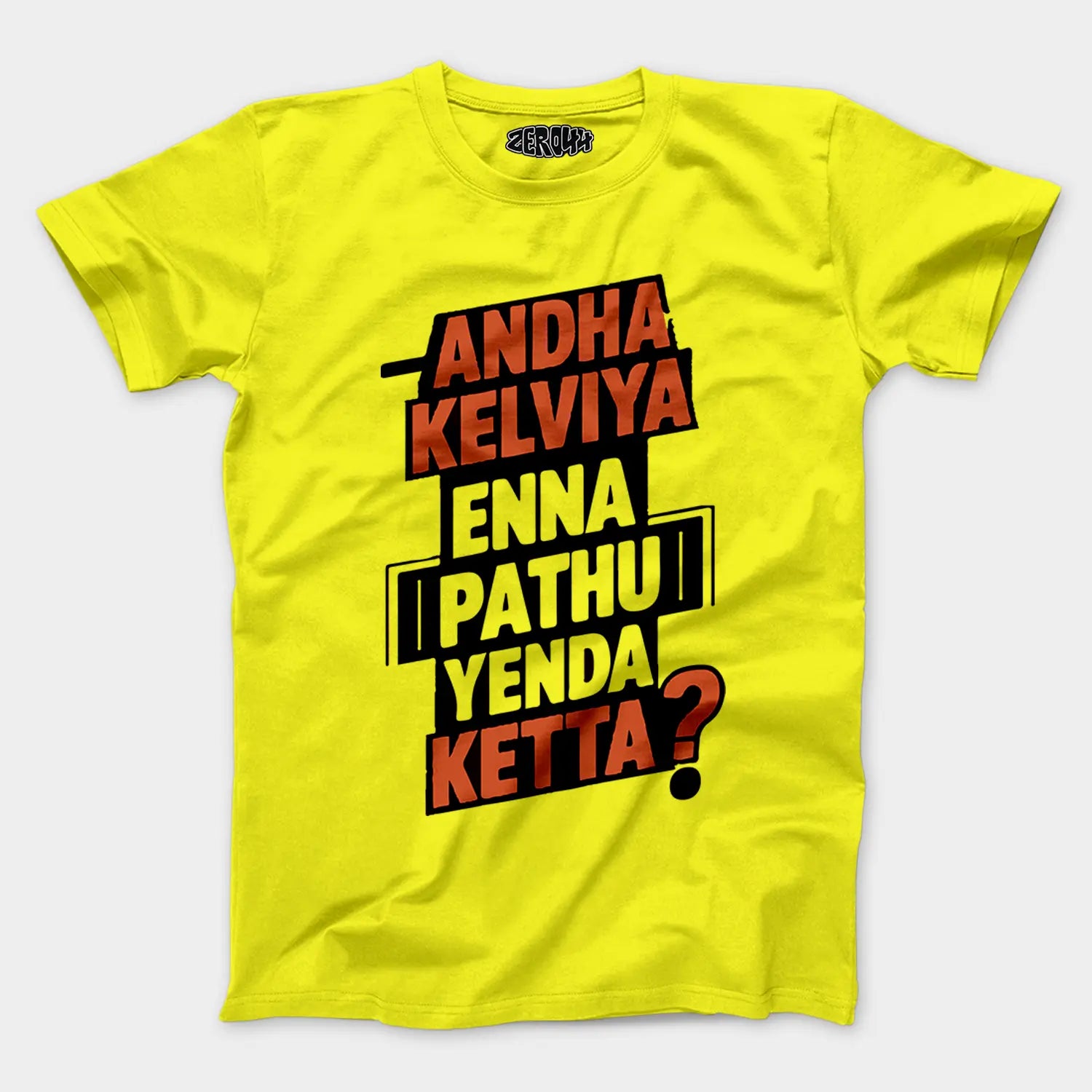 Andha Kelviya Enna Pathu Yenda Ketta Men/Unisex T-Shirt in New Yellow Color