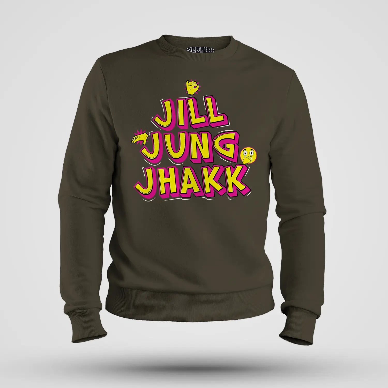 Jill Jung Jhakk Men/Unisex Sweatshirt in Olive Green Color