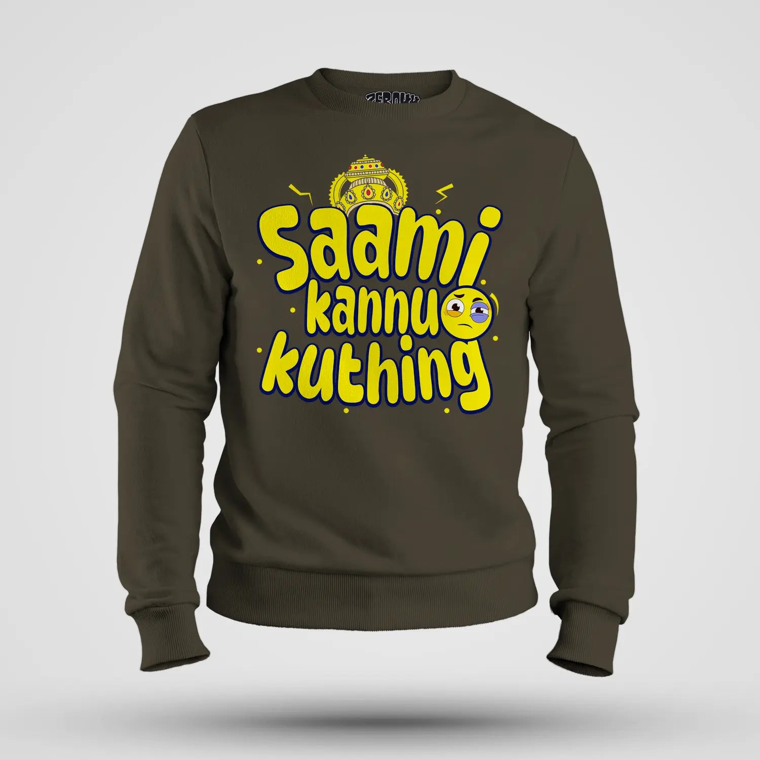Saami Kannu Kuthing Men/Unisex Sweatshirt in Olive Green Color