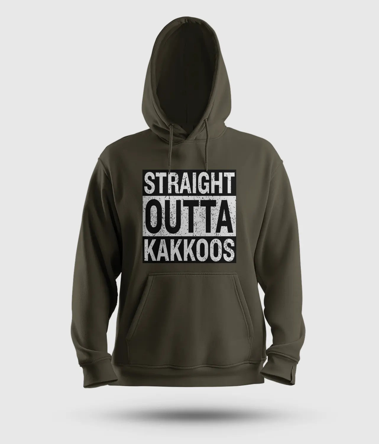 Straight Outta Kakkoos Men/Unisex Hoodie in Olive Green Color