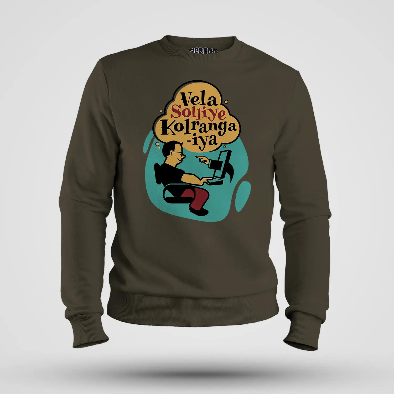 Vela Soliye Kolrangaiya Men/Unisex Sweatshirt in Olive Green Color