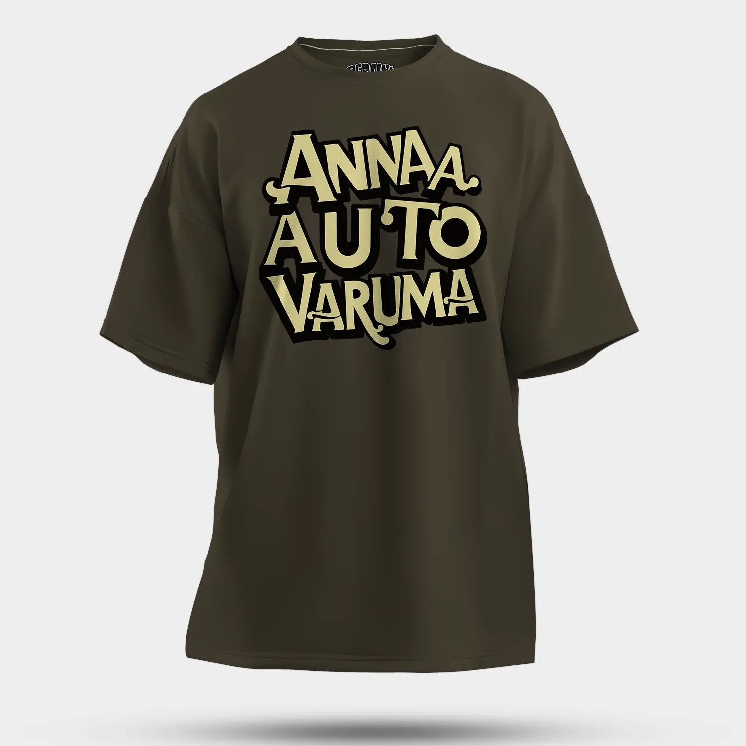 Anna Auto Varuma Men/Unisex Oversized T-Shirt in Olive Green Color