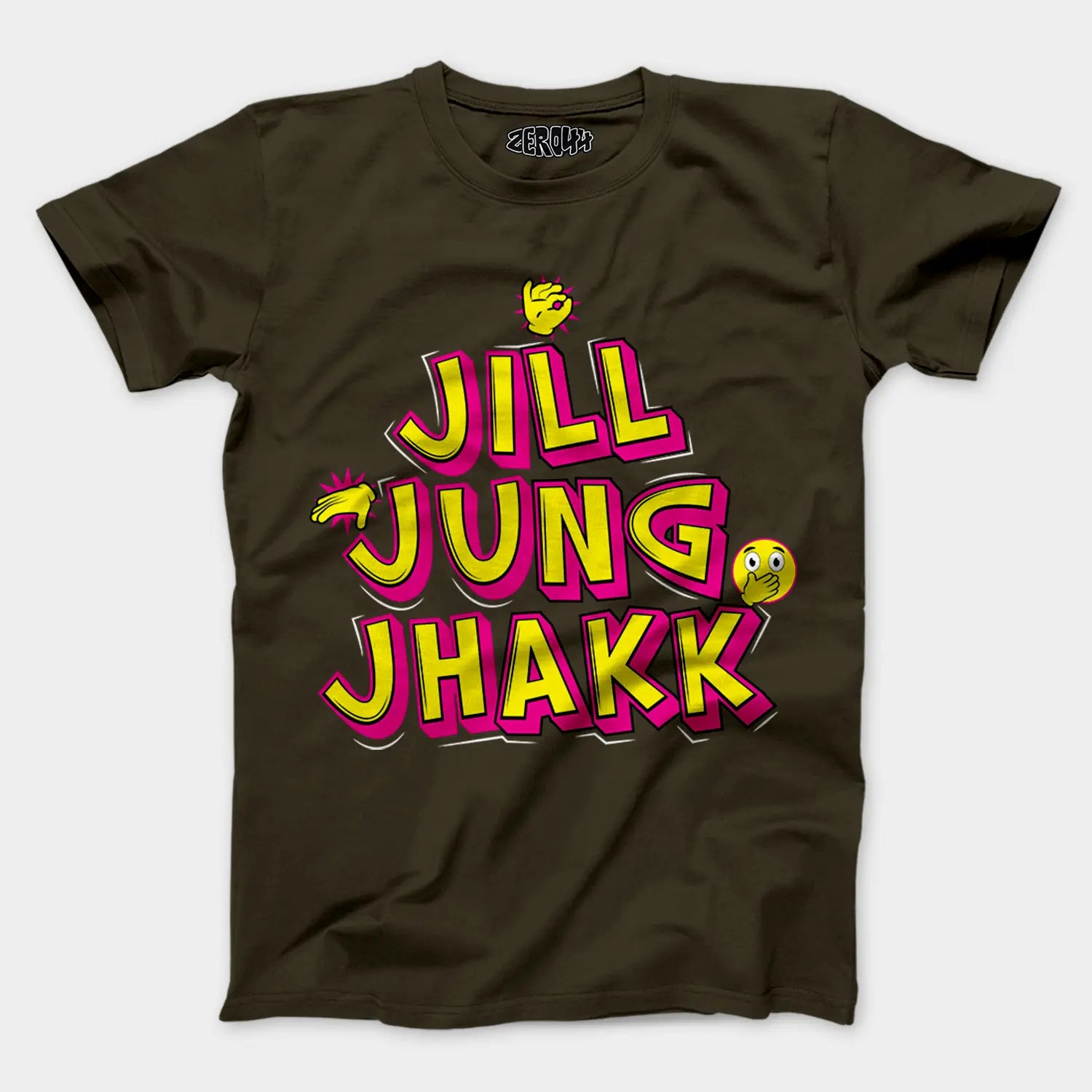 Jill Jung Jhakk Men/Unisex T-Shirt in Olive Green Color