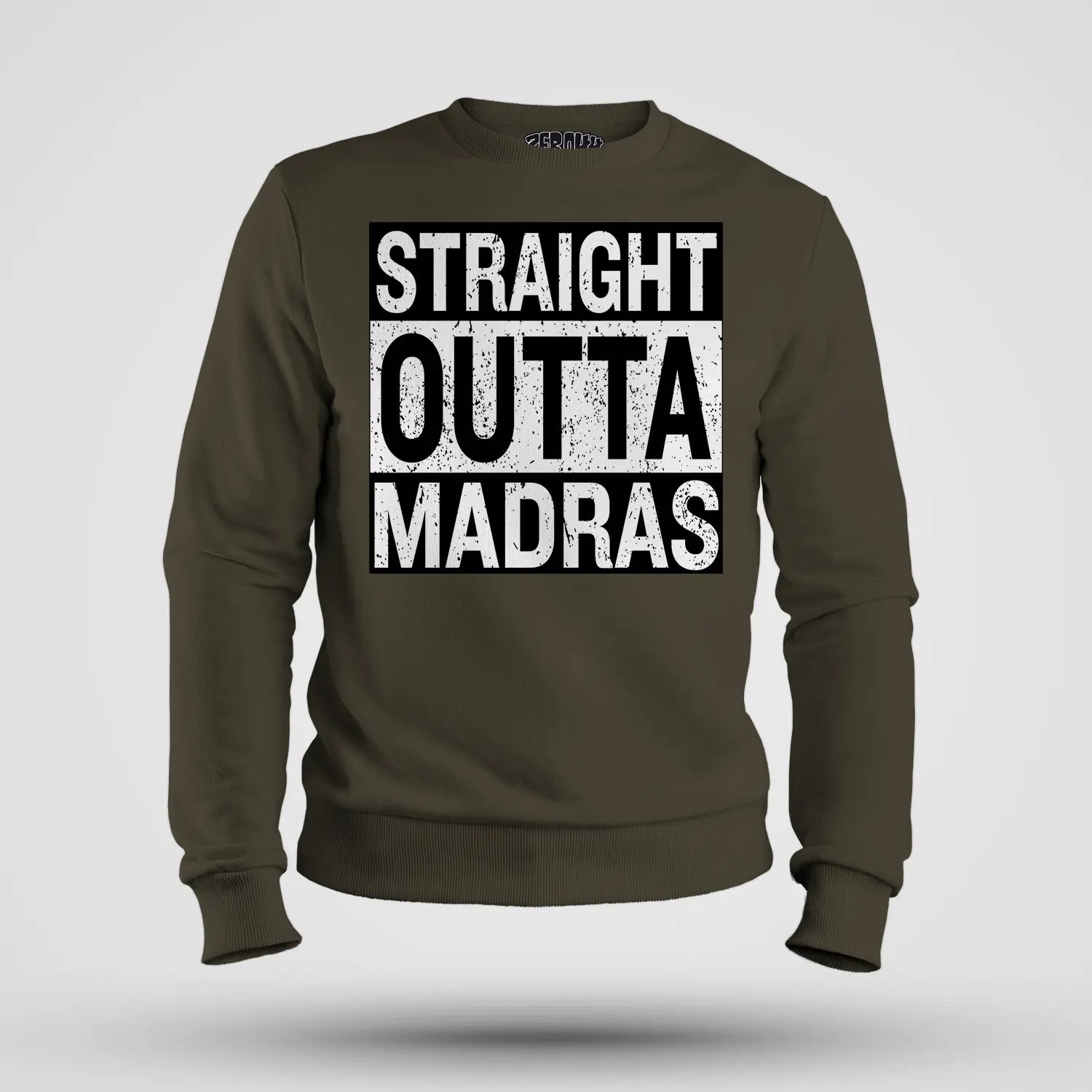 Straight Outta Madras Men/Unisex Sweatshirt in Olive Green Color