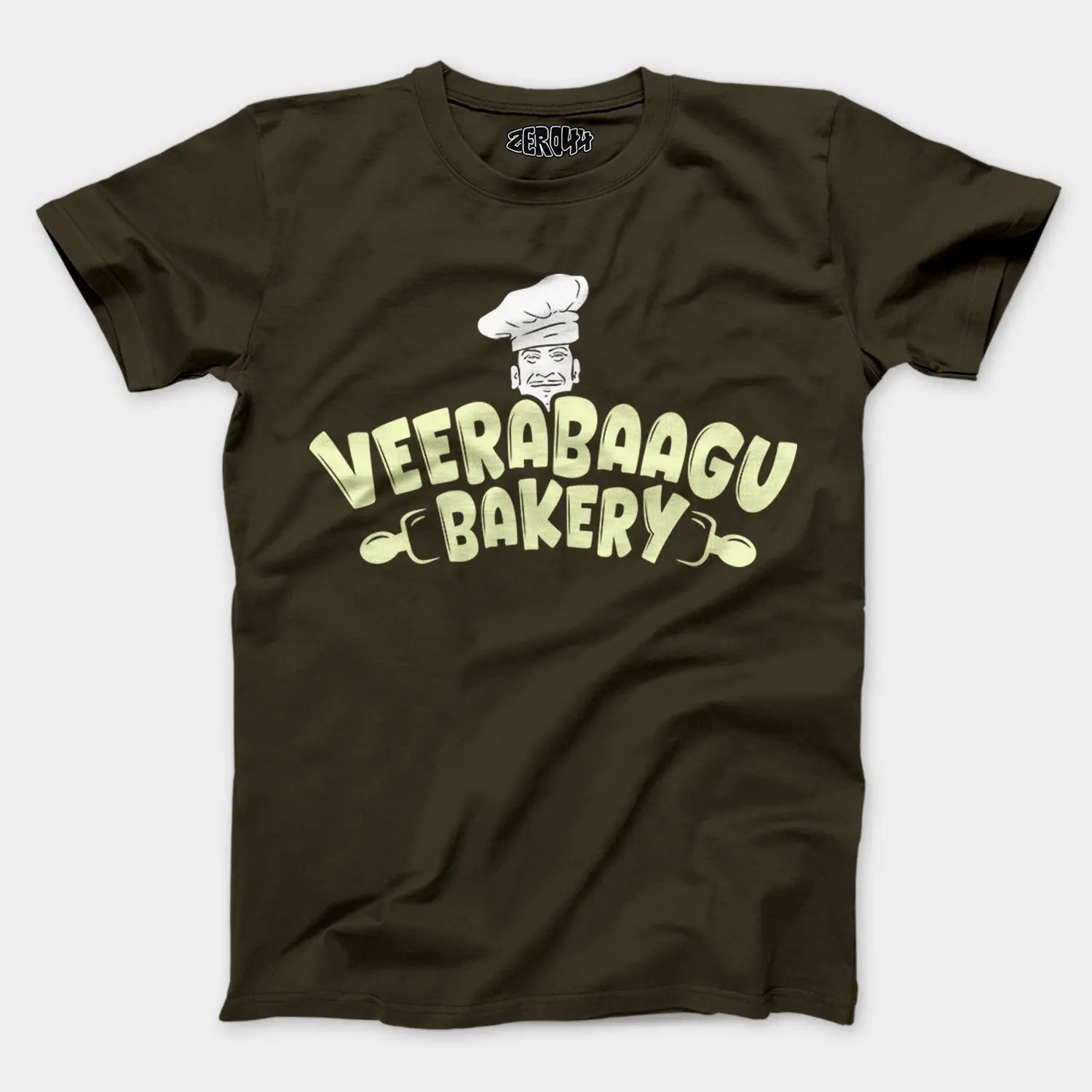 Veerabaagu Bakery Men/Unisex T-Shirt in Olive Green Color