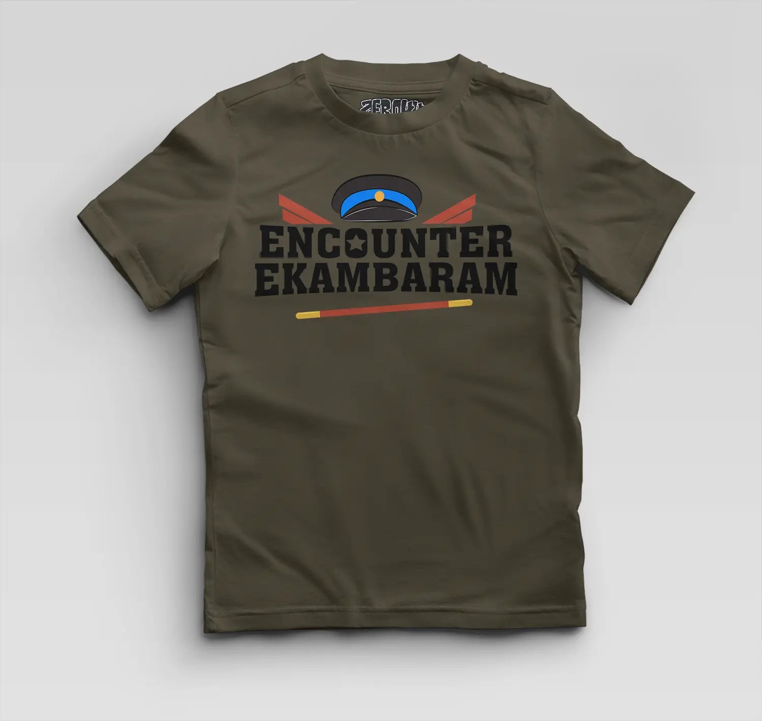 Encounter Ekambaram Boys Round Neck T-Shirt in Olive Green Color