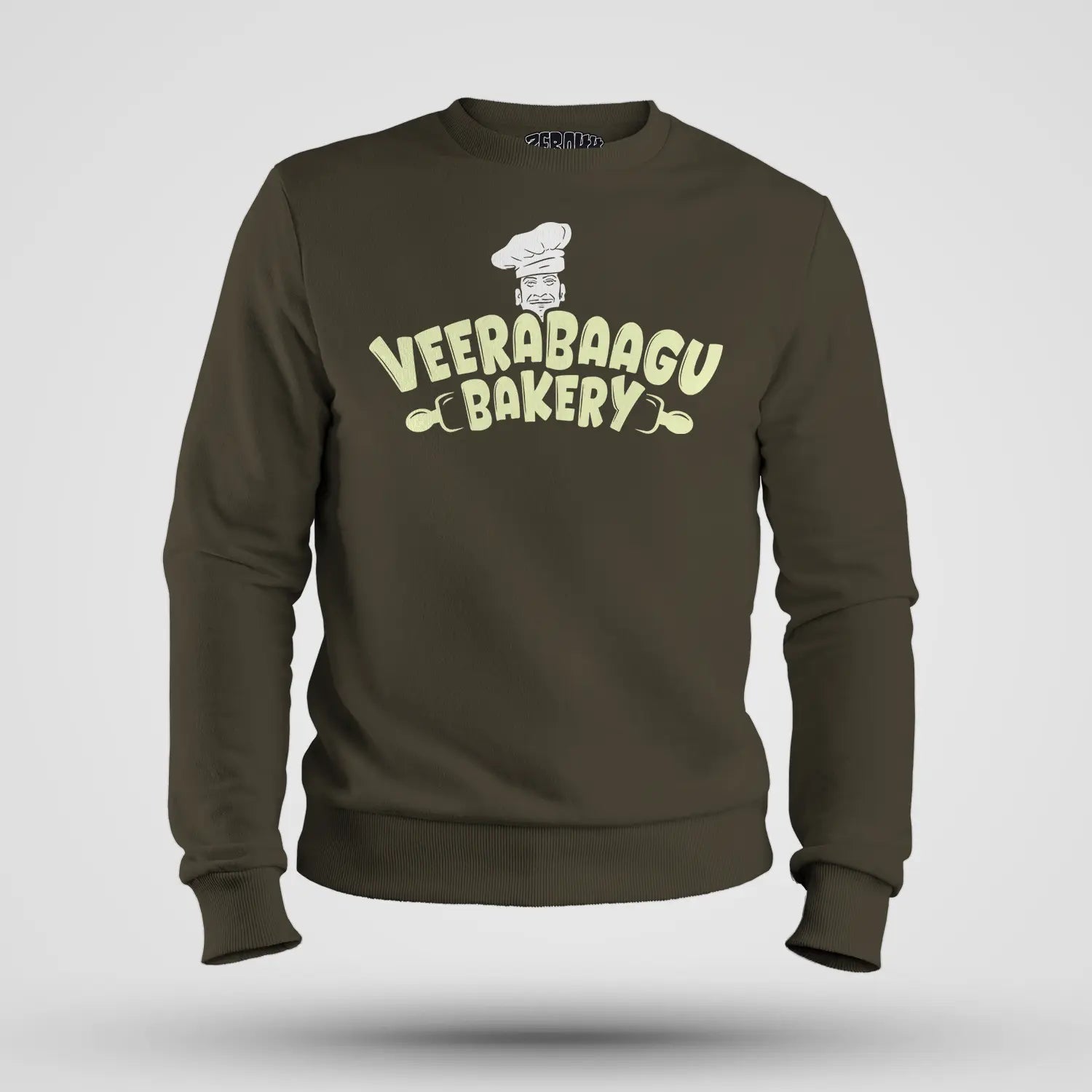 Veerabaagu Bakery Men/Unisex Sweatshirt in Olive Green Color