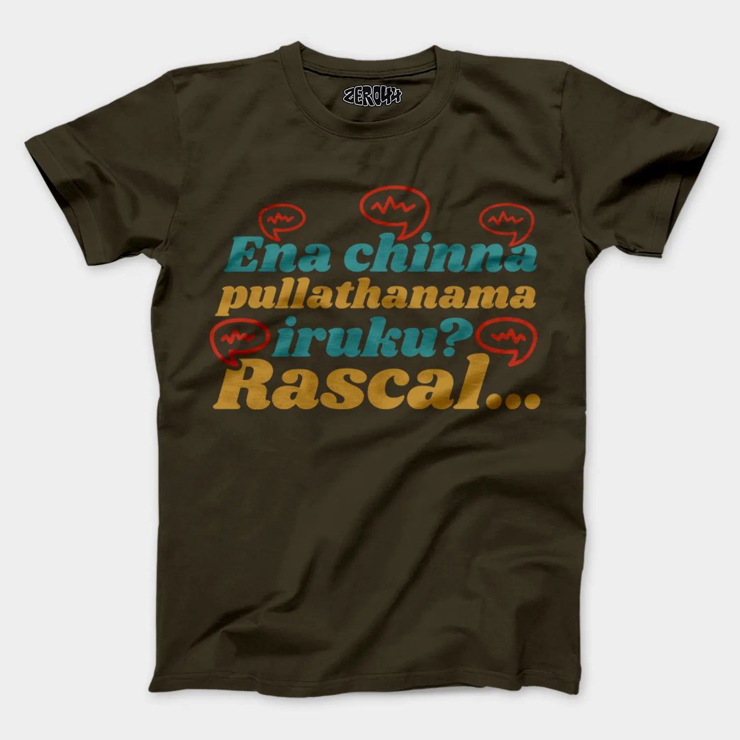 Ena Chinna Pulla Thanama Iruku Rascal Men/Unisex T-Shirt in Olive Green Color