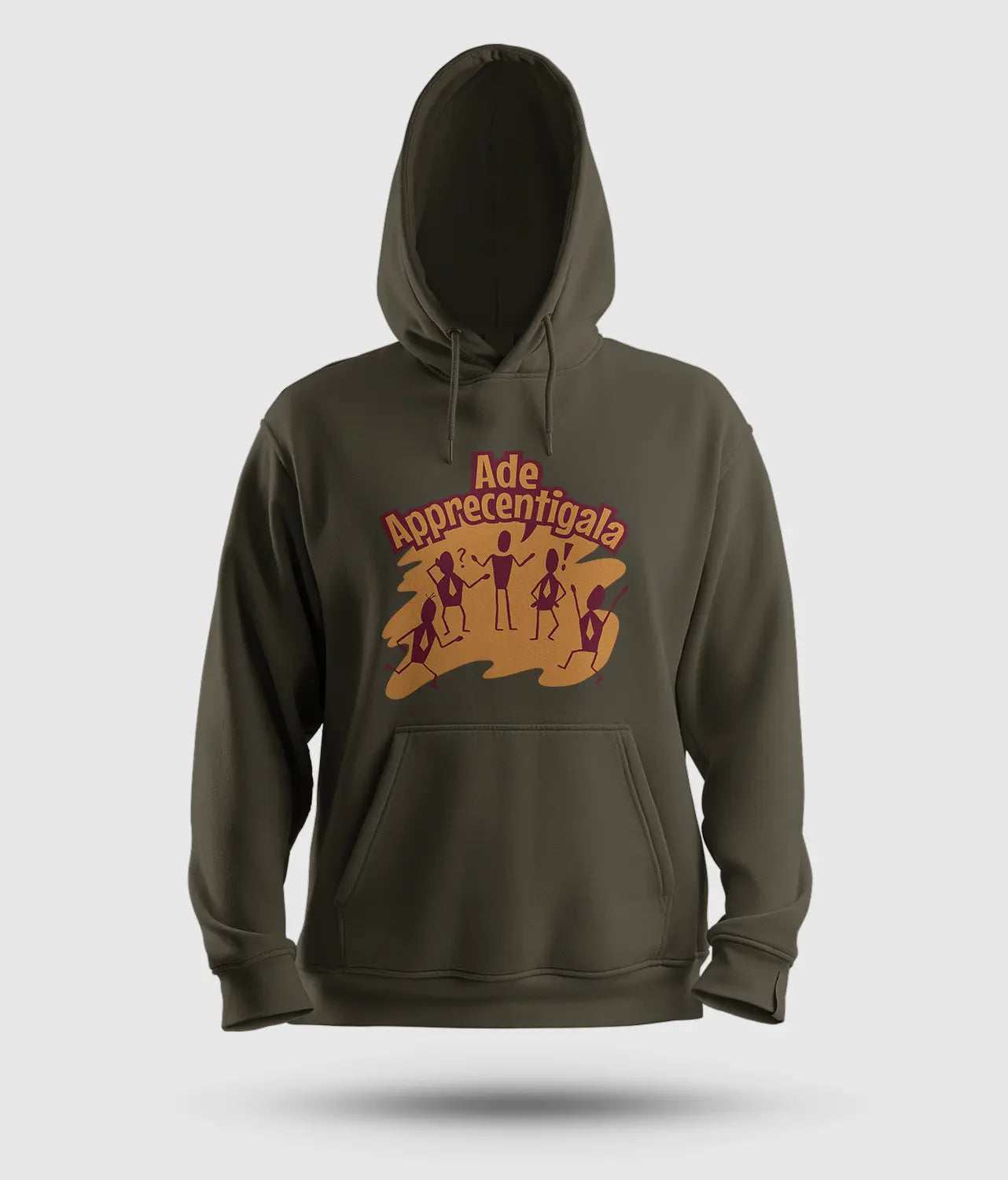 Ade Apprecentingala Men/Unisex Hoodie in Olive Green Color