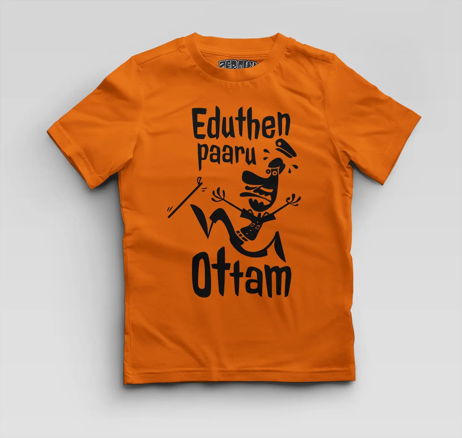 Eduthen Paaru Ottam Boys Round Neck T-Shirt in Orange Color