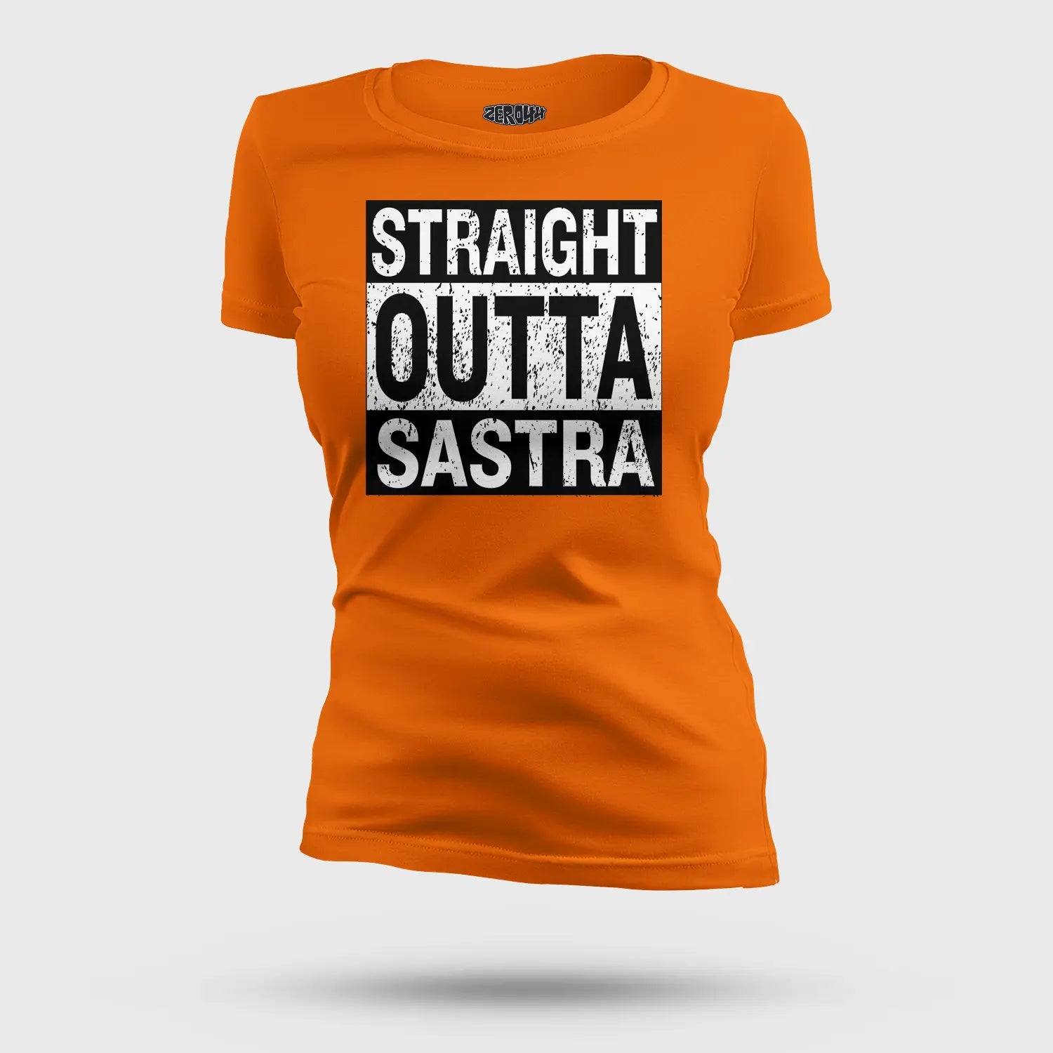 Straight Outta Sastra Women's T-Shirt in Orange Color