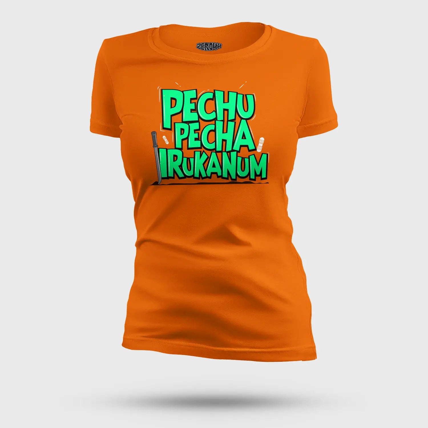 Pechu Pecha Irrukanum Women's T-Shirt in Orange Color