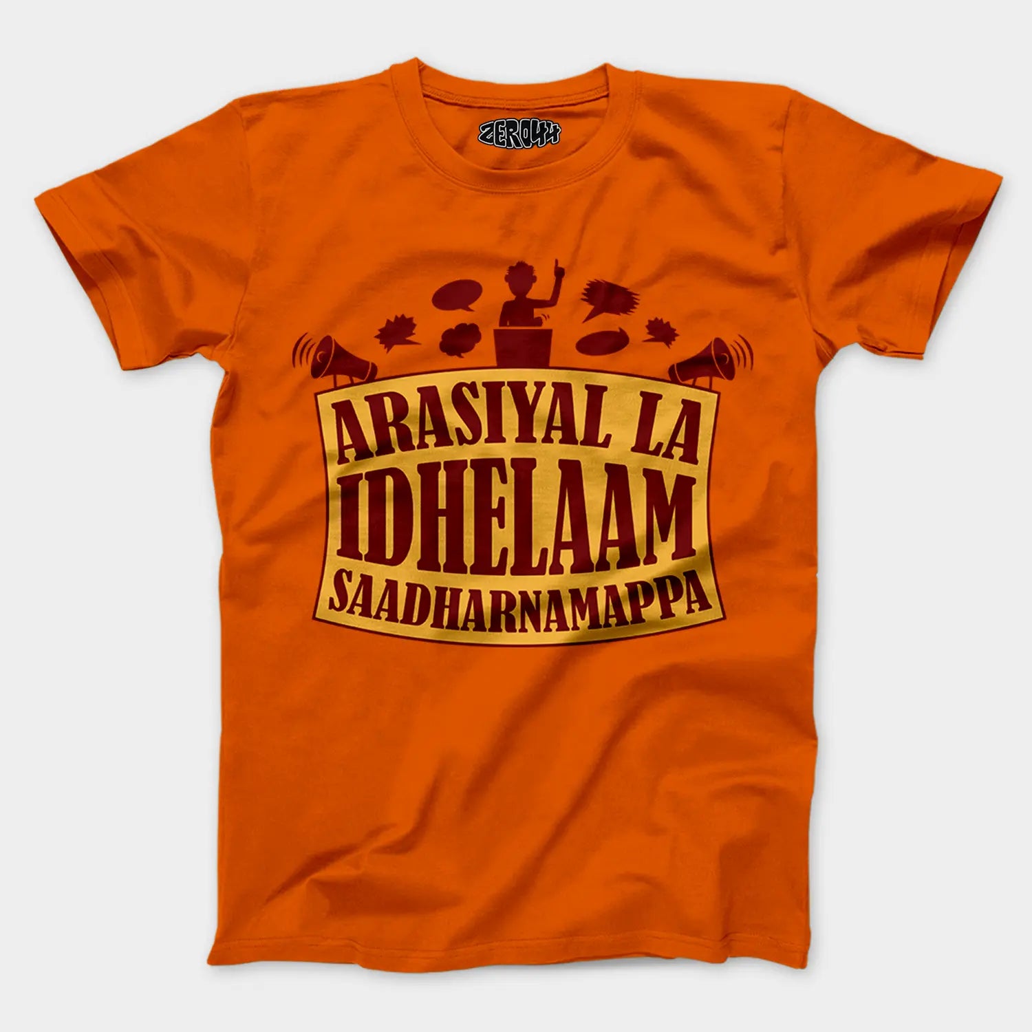 Arasiyal La Idhellam Saadharnamappa Men/Unisex T-Shirt in Orange Color