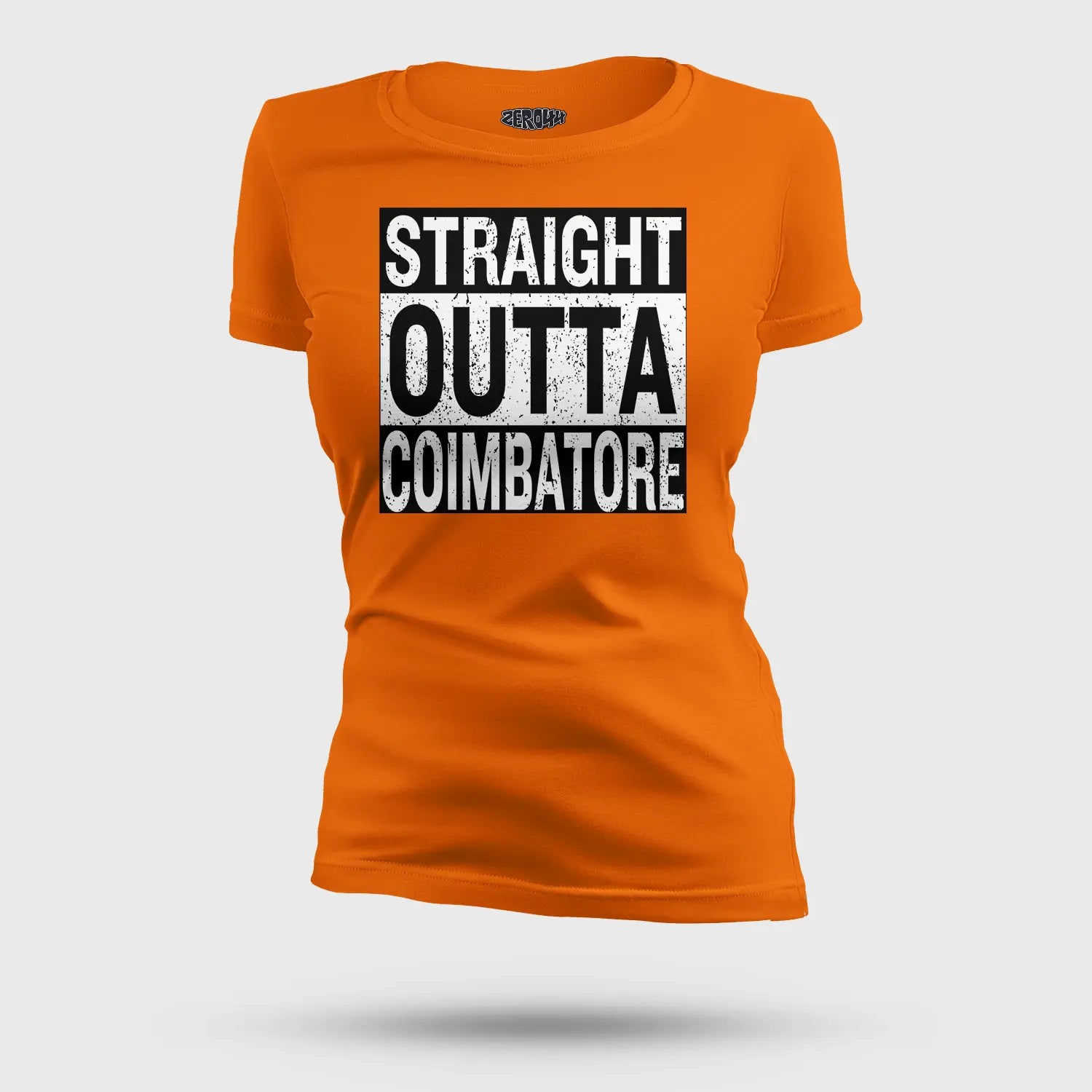 Straight Outta Coimbatore Women's T-Shirt in Orange Color