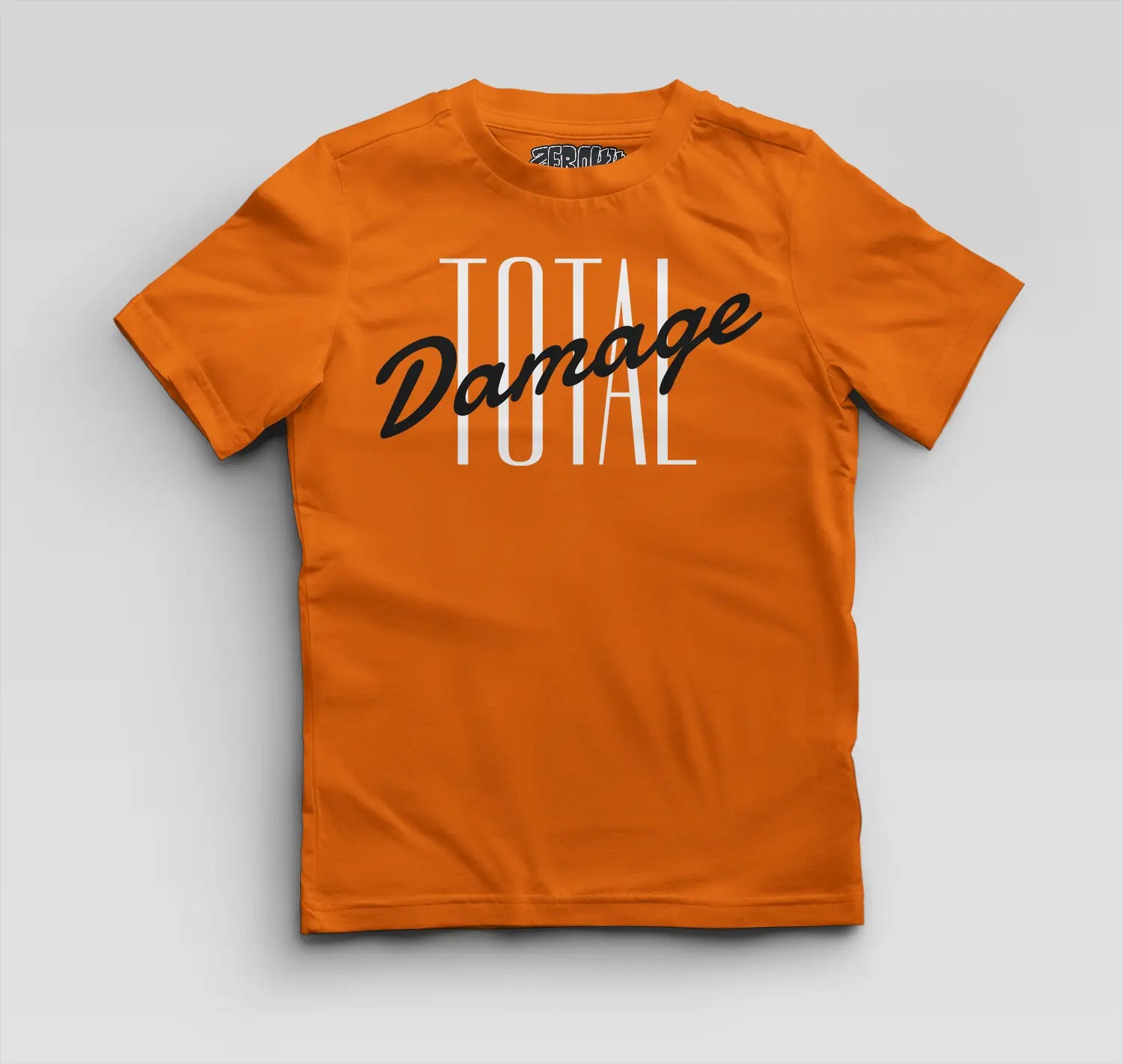 Total Damage Boys Round Neck T-Shirt in Orange Color