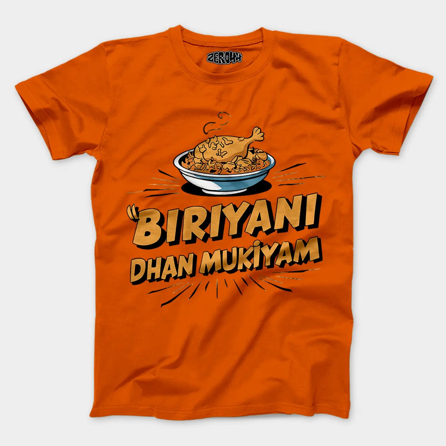 Biriyani Dhan Mukiyam Men/Unisex T-Shirt in Orange Color